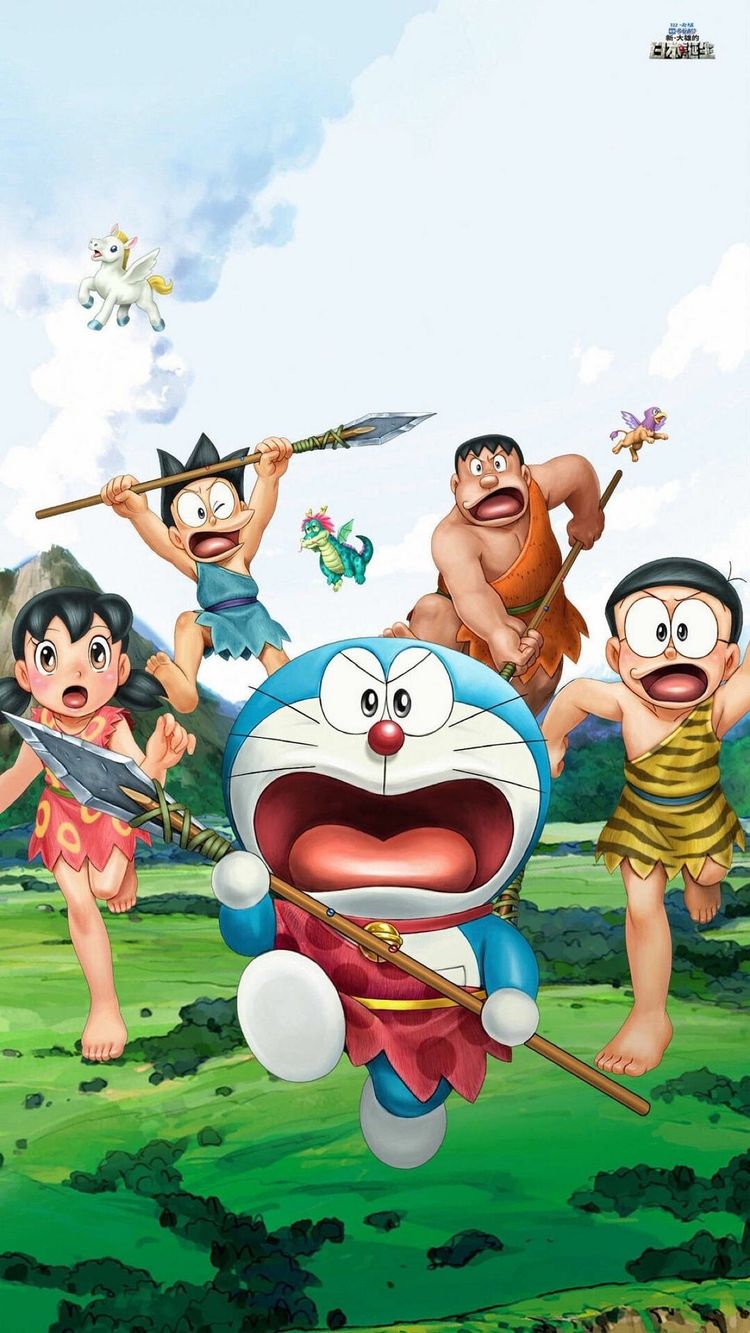 hình nền Doraemon vintage cho điện thoại.