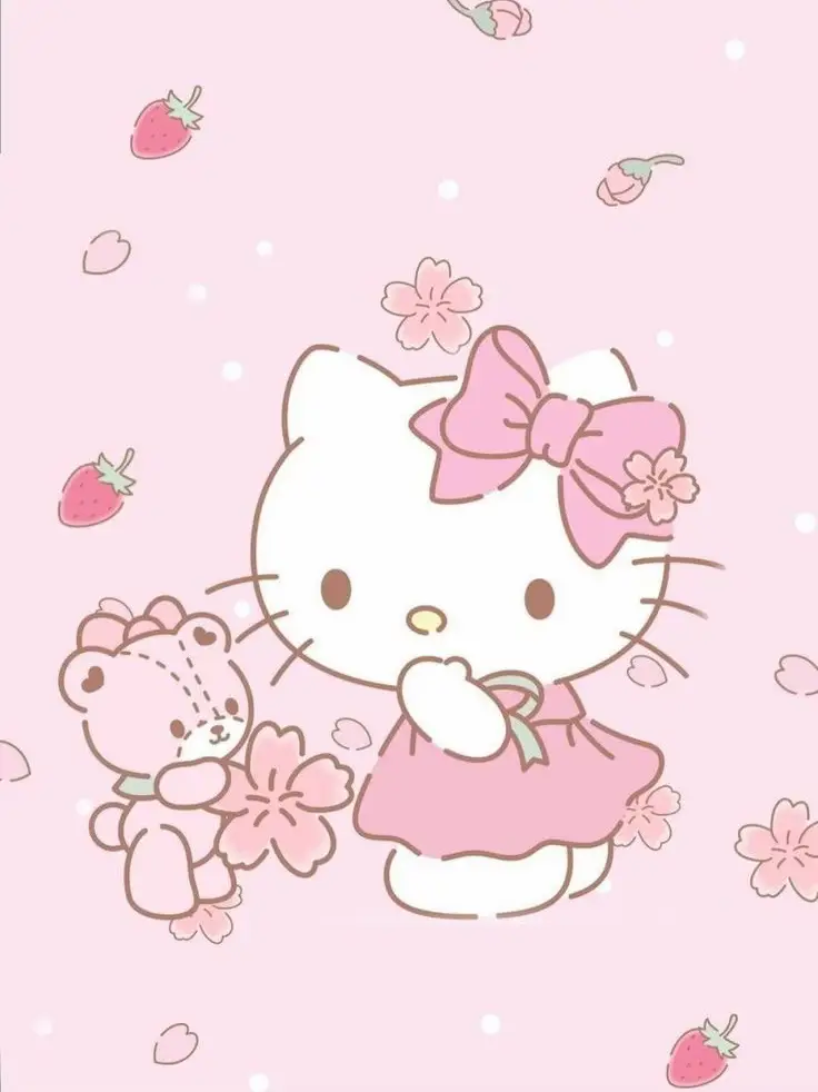 hình nền Hello Kitty với màu sắc tươi sáng